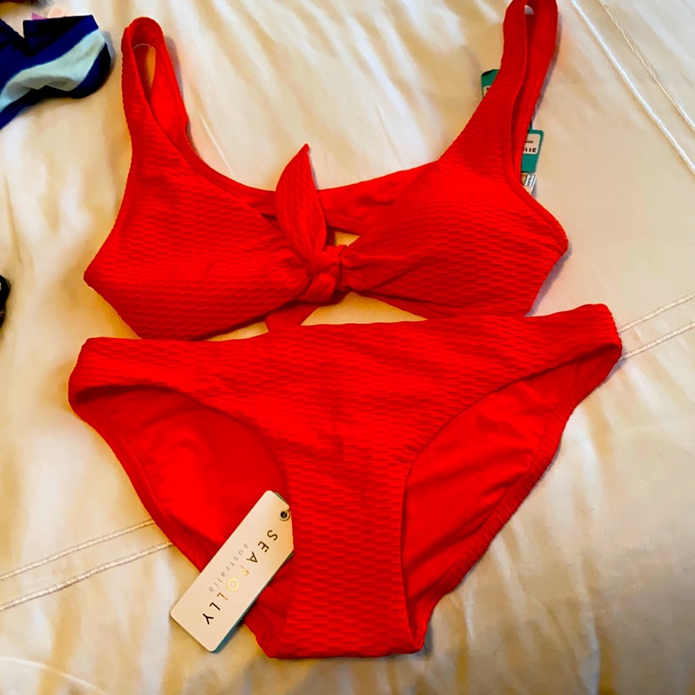 Seafolly LaLuna bathing suit size 6 top, 4 bottom